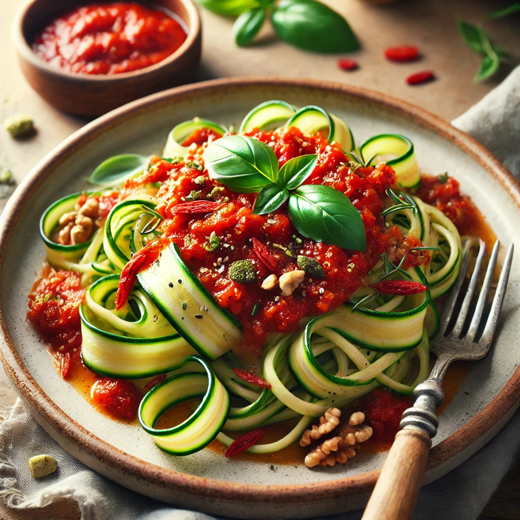 Cukkinis-marinara szószosfettuccine