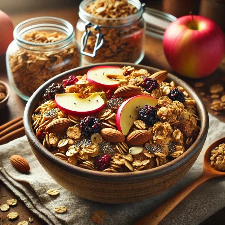 Fahéjas almás faepres granola