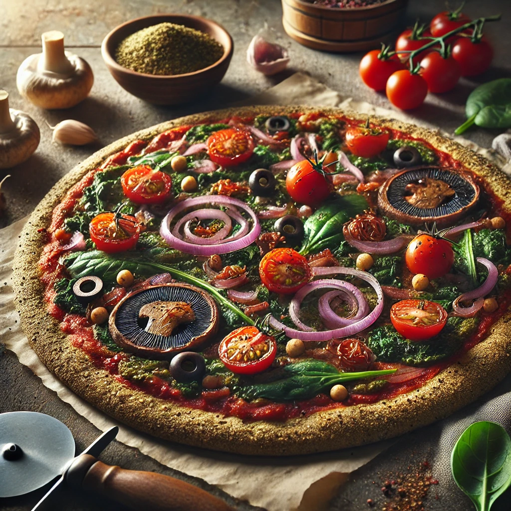 Mediterrán zöldséges pizza